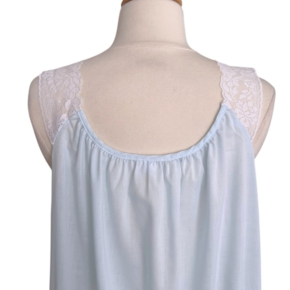Vintage Sears Powder Blue Lace Nightgown Cottagecore Soft Girl Y2K Sleepwear M/L - Picture 8 of 14